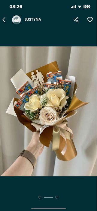 Bukiet z kwiatów mydlanych na ślub