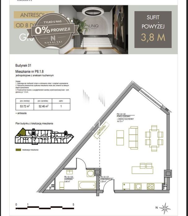 Mieszkanie 3 Pokoje 52,5 m² Śródmieście - Widok 5