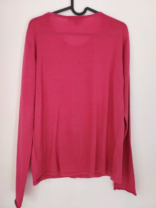 Różowy sweter, kardigan fuksja 100% merino