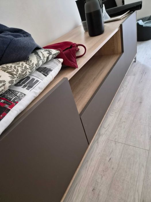 Witryna i szafka RTV Black Red White BRW Lejla