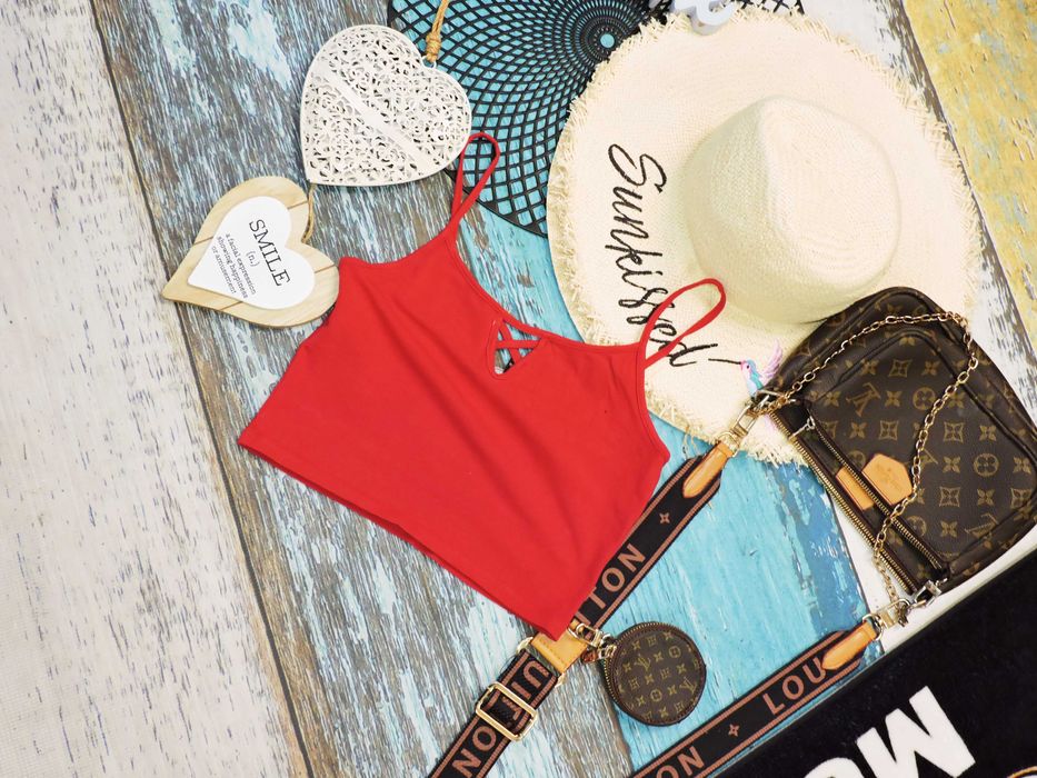 Tally Weily czerwone crop top XS