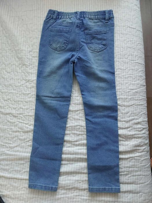 Spodnie jeans cekiny nowe 116