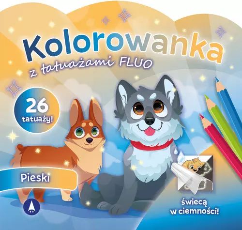 Kolorowanka z tatuażami FLUO Pieski. Skrzat. Nowy Produkt