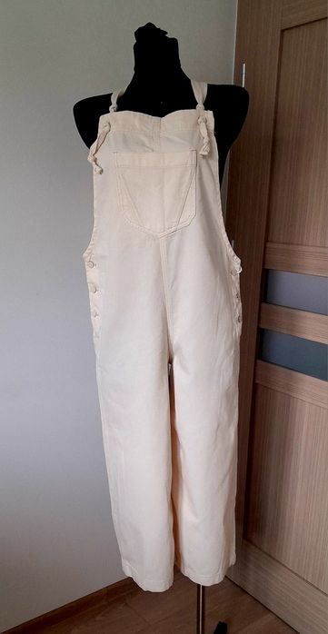 40/42 Spodnie ogrodniczki C&A jeansowe beżowe