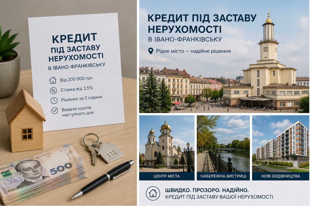 Кредит під заставу нерухомості в Івано-Франківську — від 200 000 грн