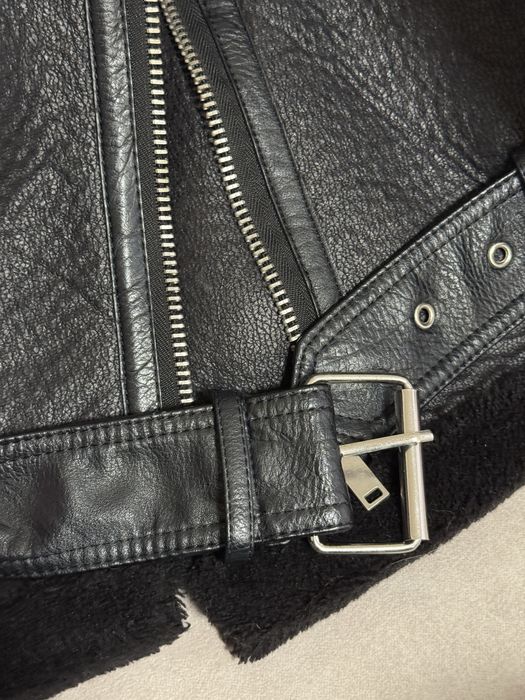 Чорна дублянка з еко-шкіри, р. S-M