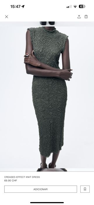 Vendo vestido efeito creased verde
