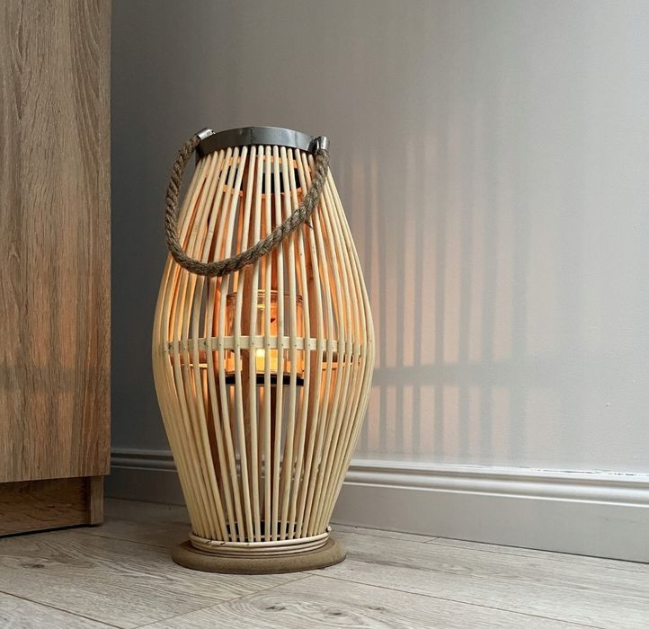 Lampion bambusowy latarynka nowy na taras balkon do domu boho