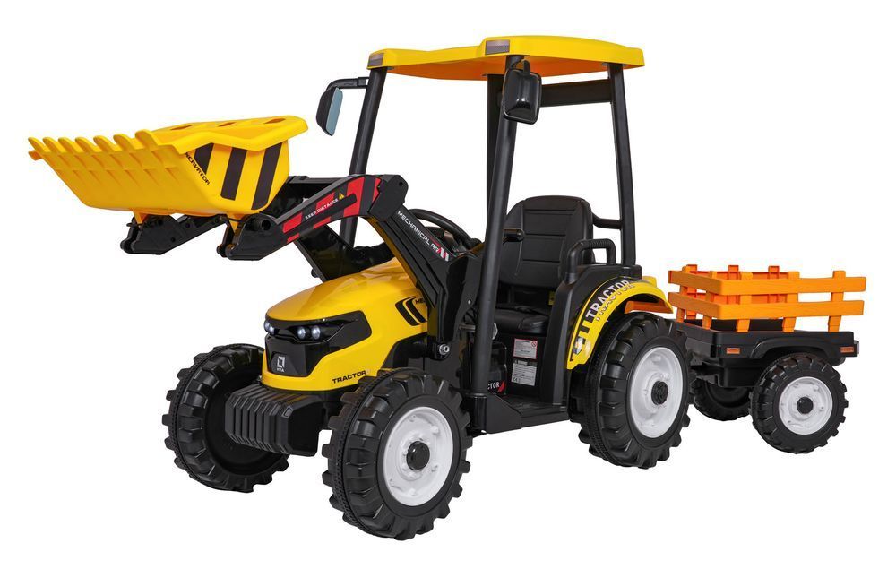 Pojazd Mega Traktor D68 Z Przyczepką Żółty