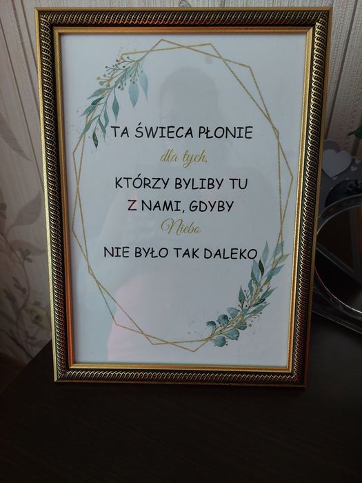 Ramka na wesele slub Ta świeca płonie...