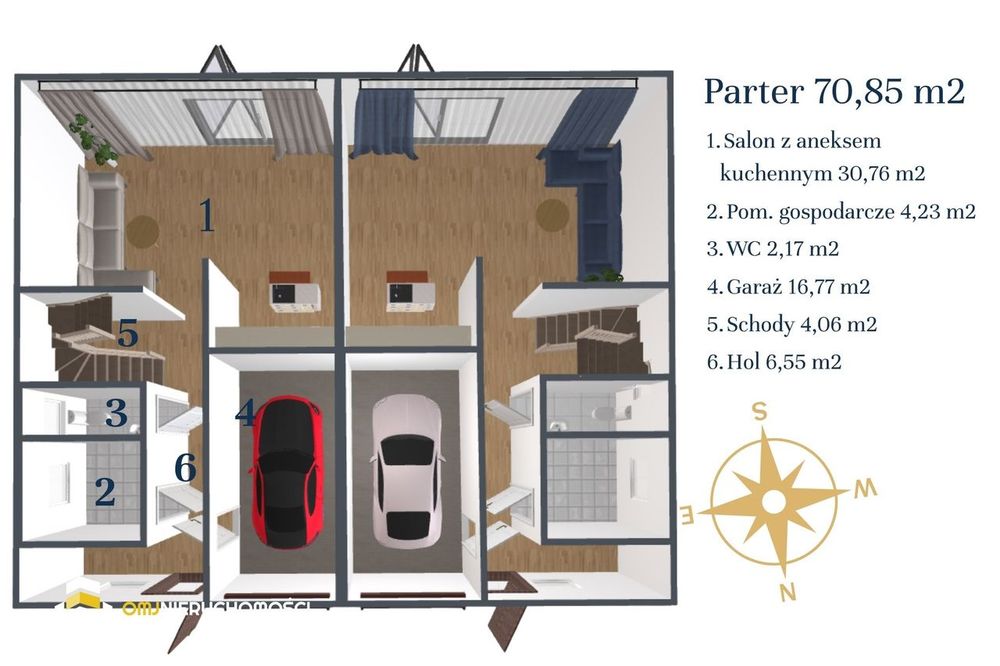 Nowoczesny bliźniak 121,42 m² Jaczkowice k. Oławy/Pompa ciepła/Garaż