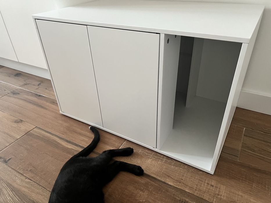 Móvel WC para gatos, branco, NOVO (montado, nunca usado)