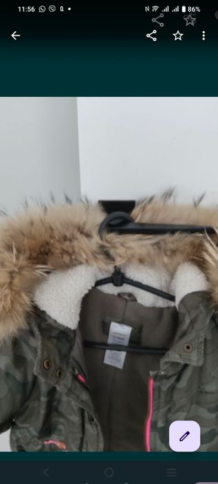 Куртка пуховик парка косуха сорочка Zara єнот опушка