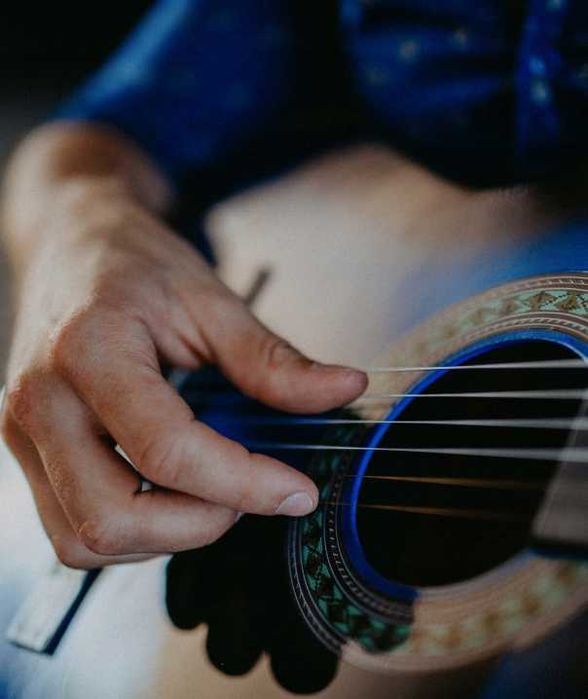 Gitara niebieska do nauki NOWA zestaw