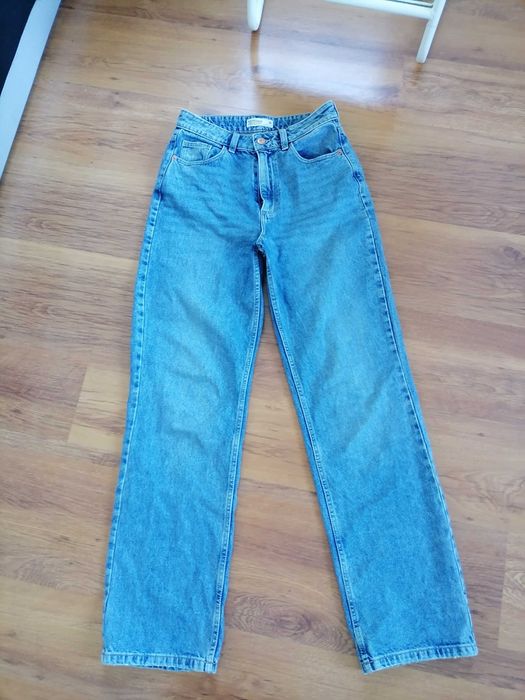 Wide leg House szerokie Jeansy  spodnie straight r 36 wysoki stan