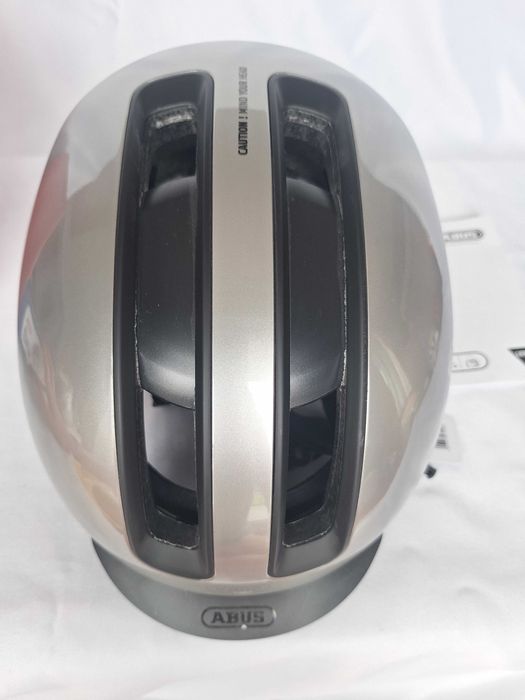 Kask rowerowy Abus Urban Hud-y LED Gleam Silver L 57-61cm