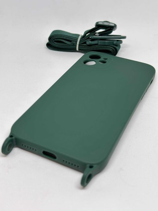 Obudowa Iphone 11 Etui Case Silikonowy Zielony + Smycz kod 437