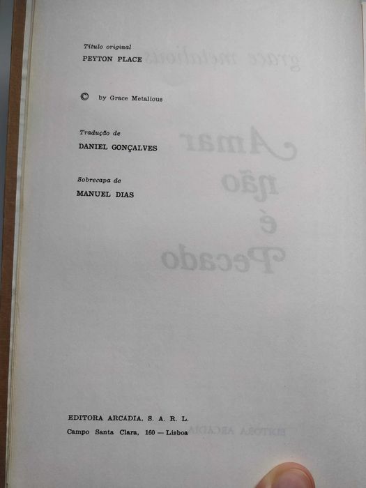 "Amar não é pecado", de Grace Metalious