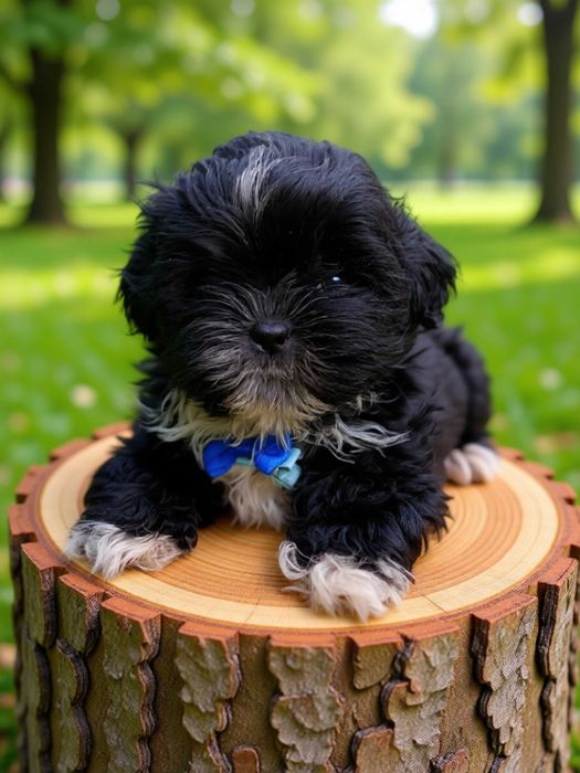 JUŻ DO ODBIORU śliczny czarny piesek rasy Shih-Tzu