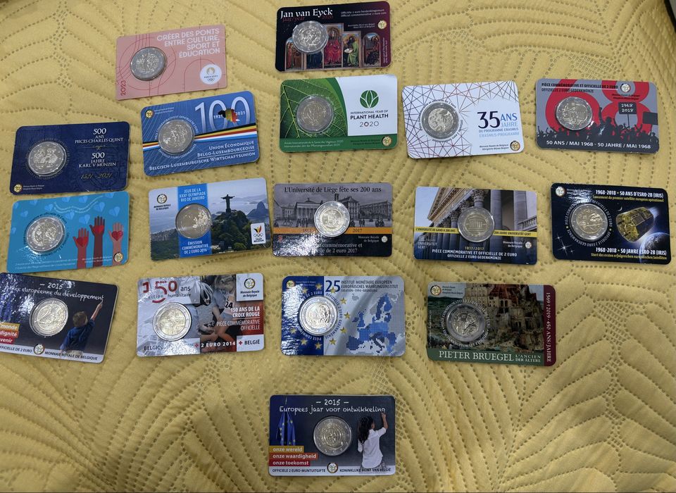 Moeda 2€ Comemorativas Belgica - Coincards e Proof