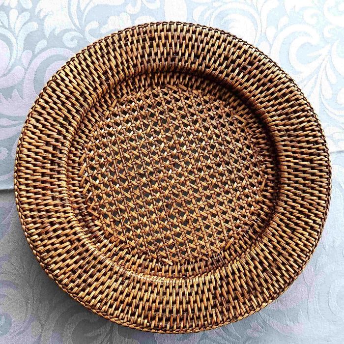 Prato marcador de Rattan natural ( 6 pratos)