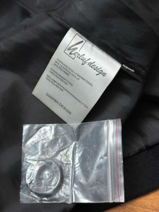 Wełniany płaszcz czarny płaszczyk zimowy wełna Herluf Design 46 XXXL