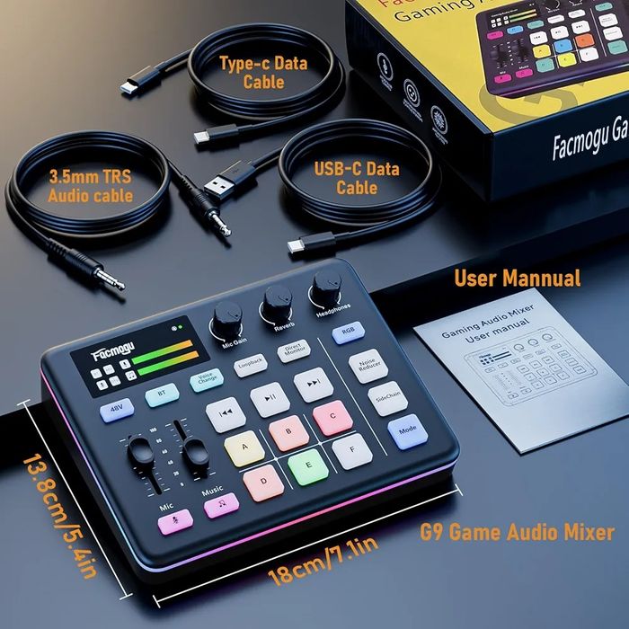 Ігровий аудіомікшер facmogu g9 з live sound card