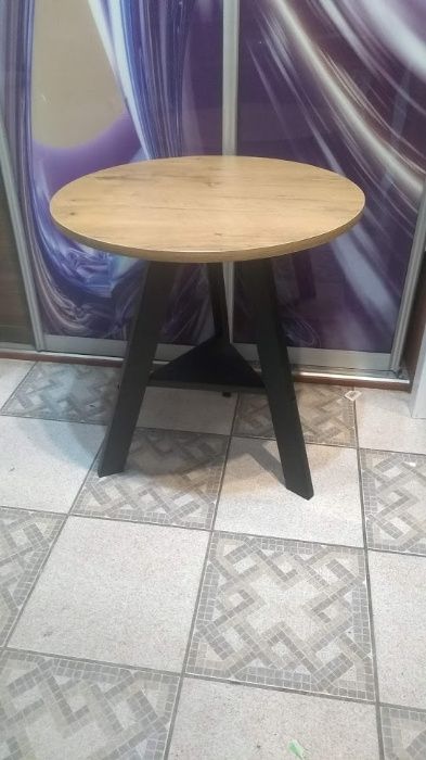 STOLIK kawowy LOFT z półeczką dąb lancelot czarny