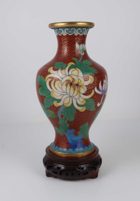 Jarra Cloisonné com suporte - China