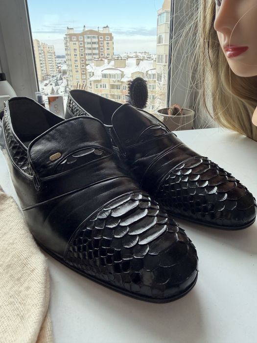 Черевики чоловічі зі шкіри пітона , ручна робота. Нові