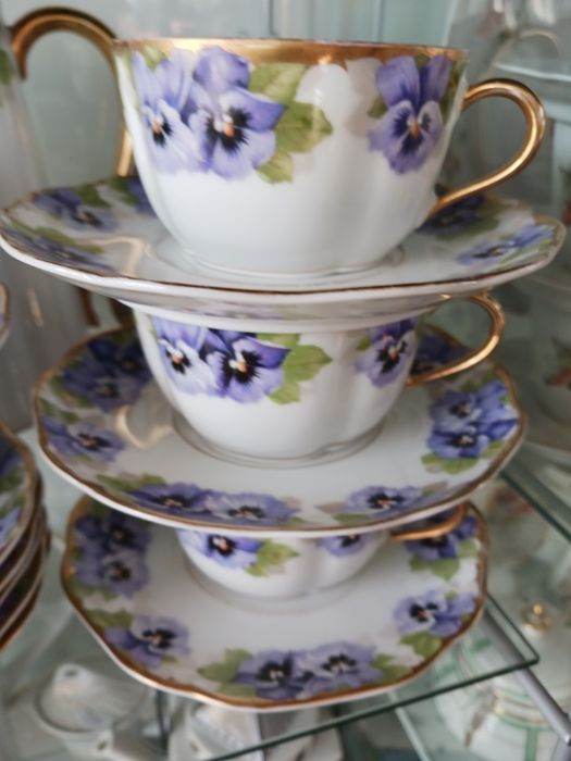 Rosenthal Chryzantheme Victoria Luise serwis kawowy bratki
