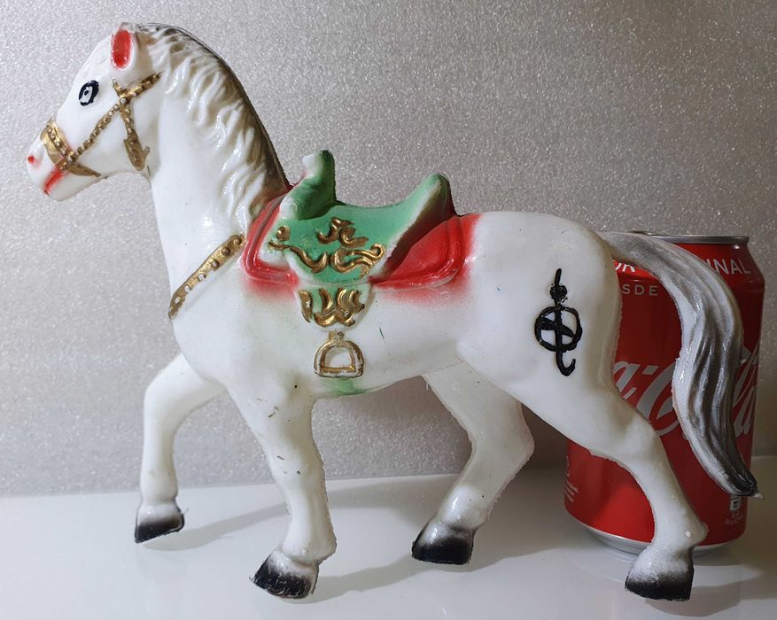 Raro Antigo "Cavalo West" ~ Brinquedo Português Plástico Sopro ~ 60´s