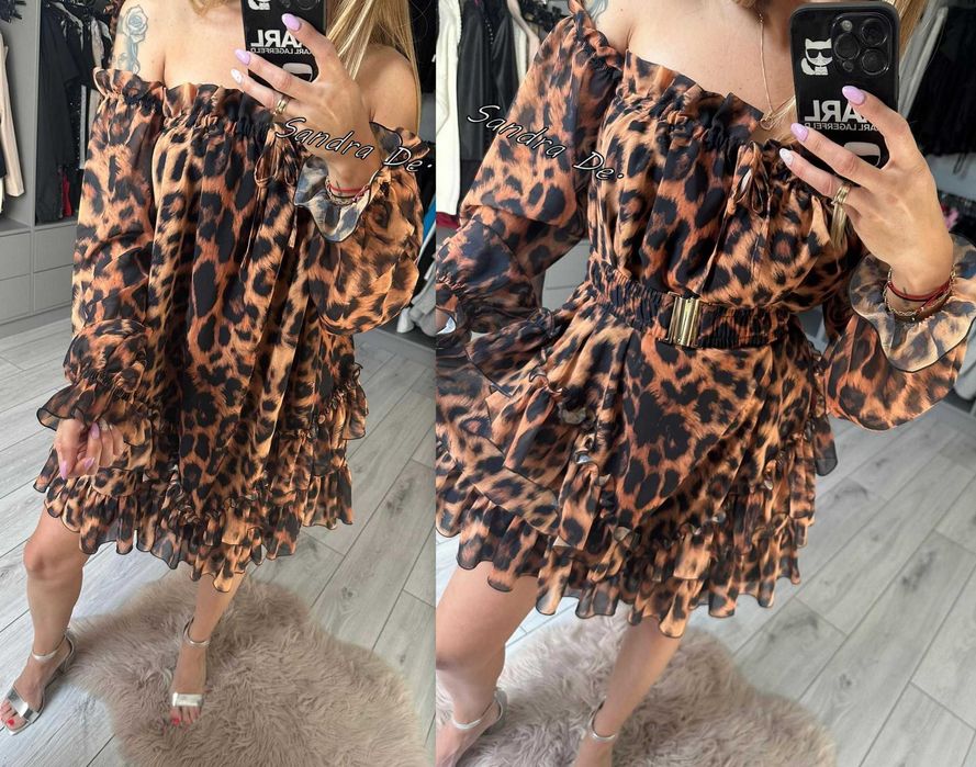 HISZPANKA panterka  Damska sukienka od EXCELLENCE .