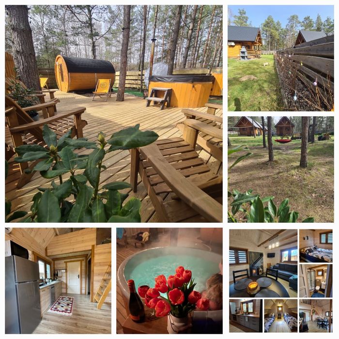 Domki Leśne Dziady Borsk z jacuzzi i sauną