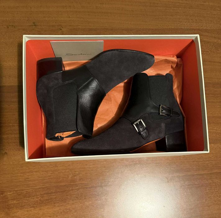 Челсі Santoni, оригінал Італія, розмір 39, натуральна шкіра, замша