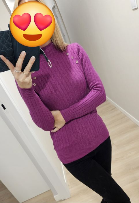 Wiskoza sweter cieplutki na jesien zime S/M polgolf