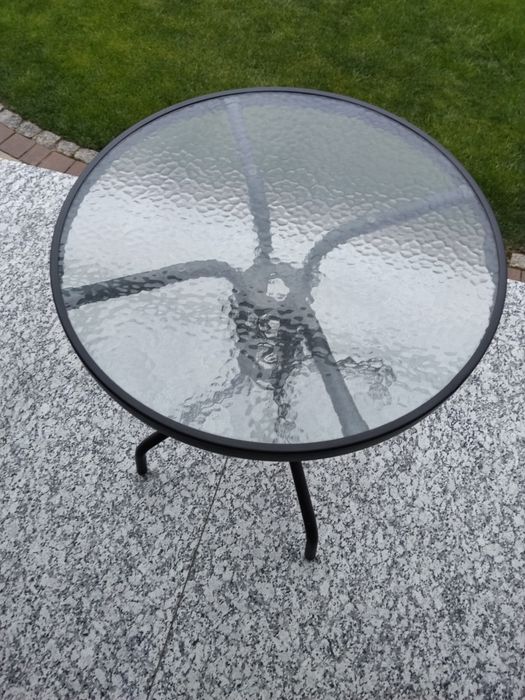 Fotel ogrodowy, krzesło + stolik. Aluminium.  Nowe