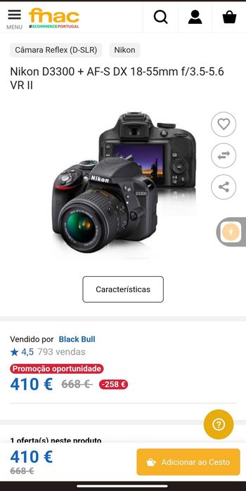 Máquina fotográfica reflex Nikon D3300