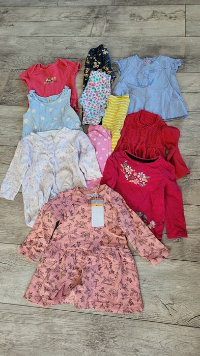 11 sztuk ubranek dla dziewczynki 80cm