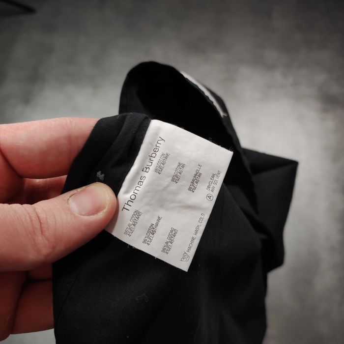 MĘSKA PREMIUM Czarna Klasyczna Koszula Logo Thomas Burberry Elegancka