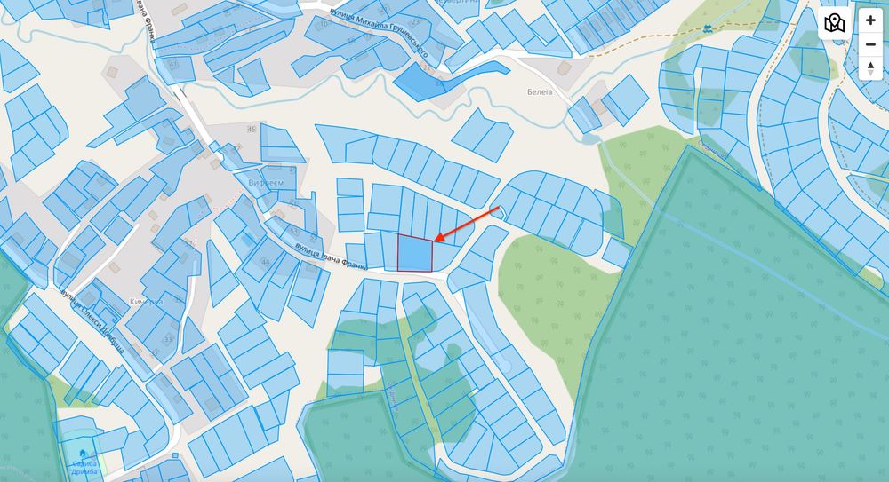 Продаж ділянки під забудову вул.І. Франка с. Східниця площею 16 соток!