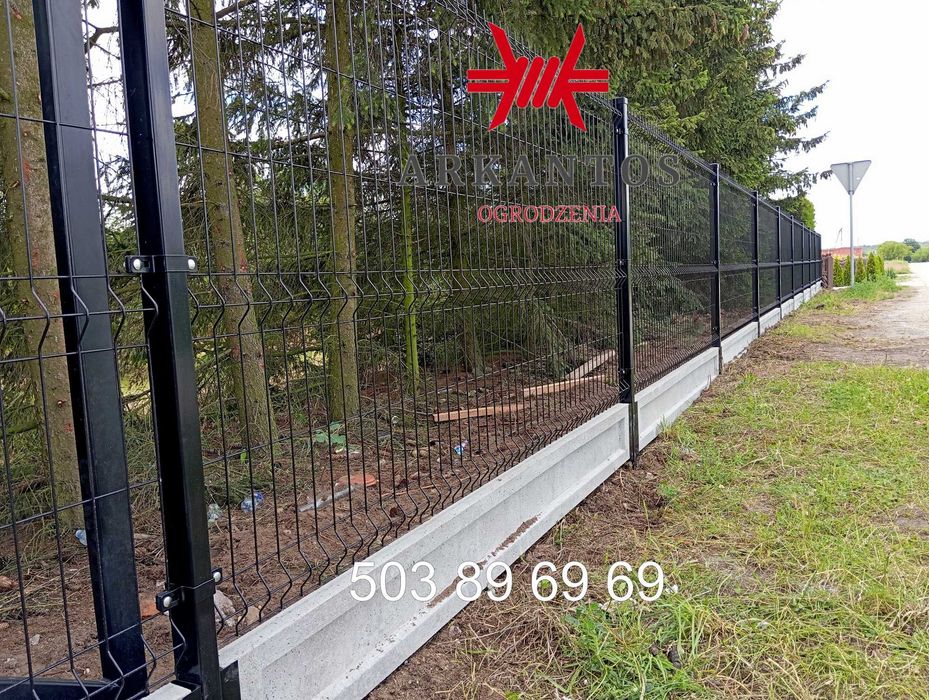 Ogrodzenia panelowe 3D podmurówka słupki obejmy komplet siatka