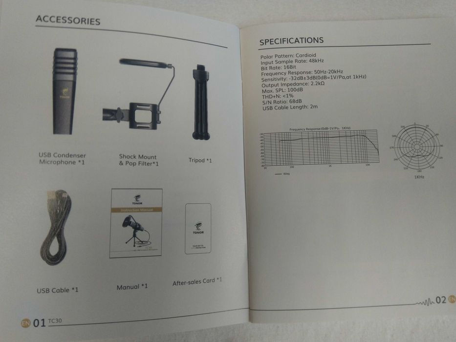 Mikrofon TONOR TC30 - pojemnościowy mikrofon USB do komputera