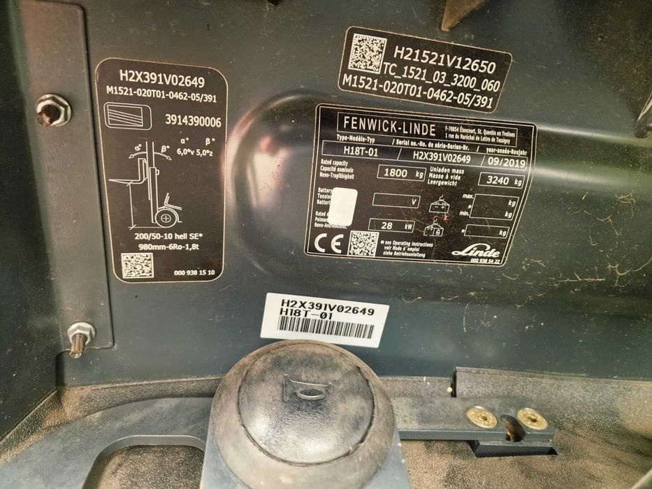 Linde H18T 2019 Triplex 4 sekcje Gaz LPG 391 Maszt 4.62m Białe Opony Finansowanie Leasing