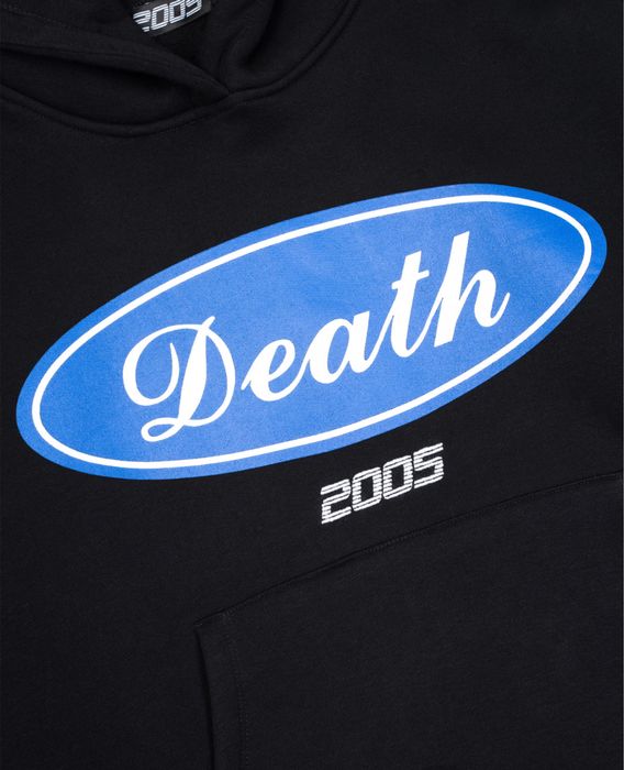 Nowa czarna uniseks bluza z kapturem z nadrukiem Death Black 2005 [M]