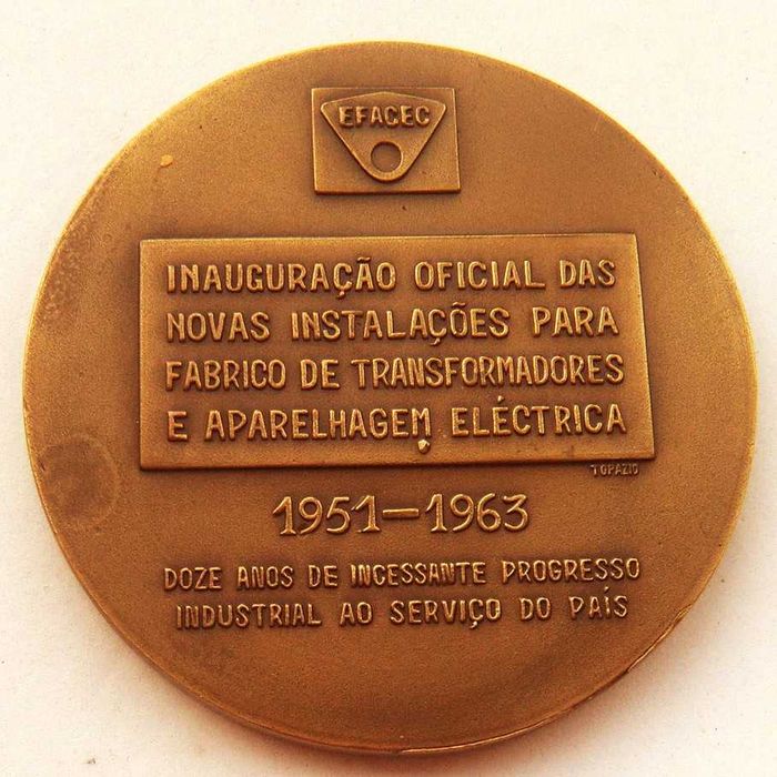 Medalha de Bronze Máquinas Eléctricas Efacec 1963 por TOPÁZIO