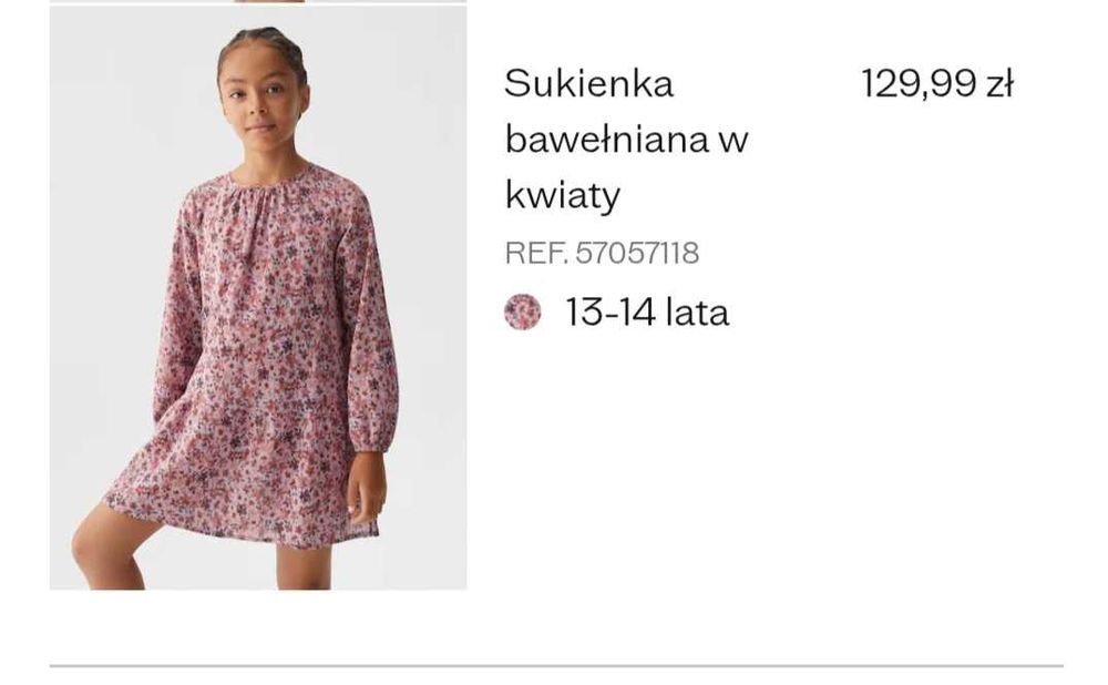 Bawełniana sukienka Mango 158