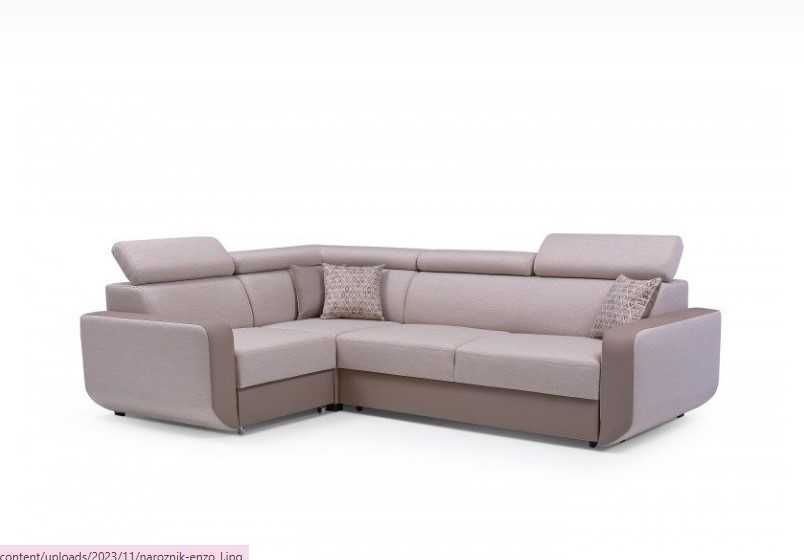 Duży narożnik ENZO z funkcją spania i pojemnikiem Dostawa