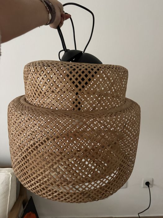 Candeeiro teto de bambu