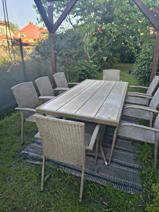 Zestaw ogrodowy techno rattan Jysk, poduszki